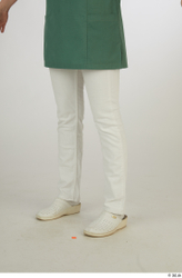 Woman White Uniform Slim Studio photo references